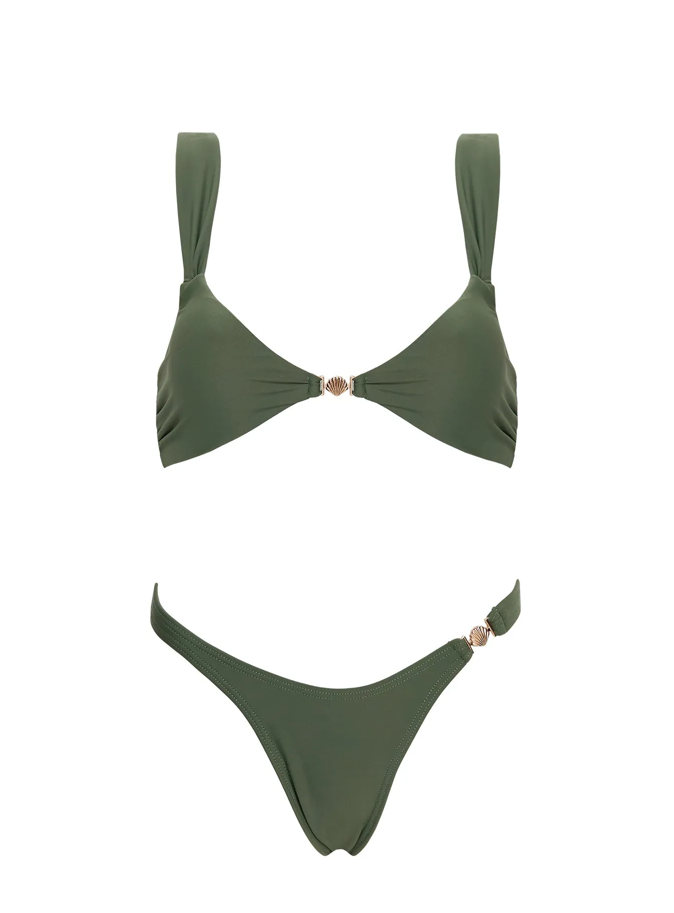 Koana Hardware High Side Bikini Bottoms Green Anti Odor Treatment