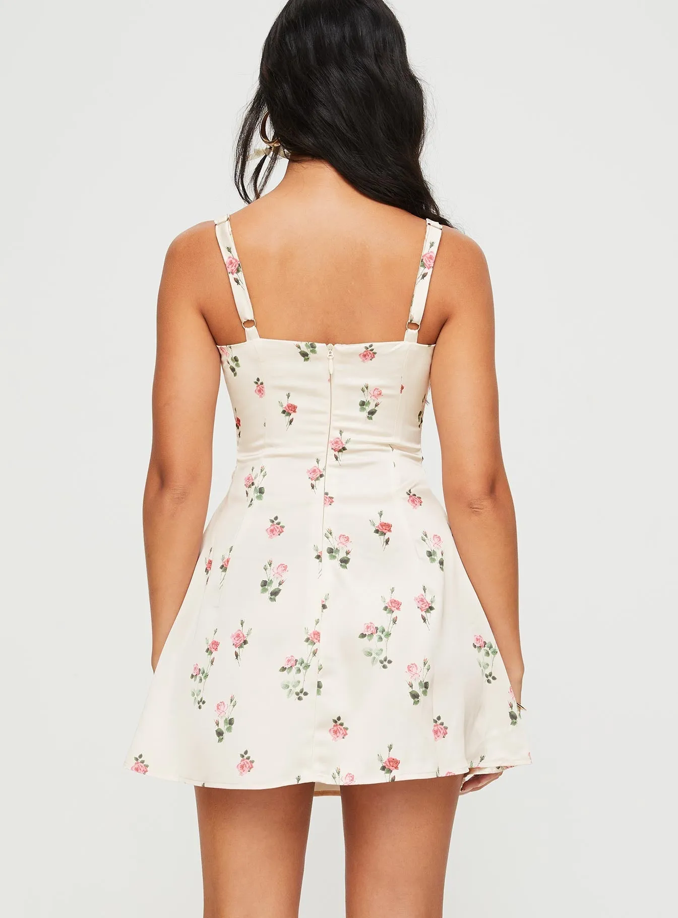 Remini Satin Mini Dress Floral Pop Glow