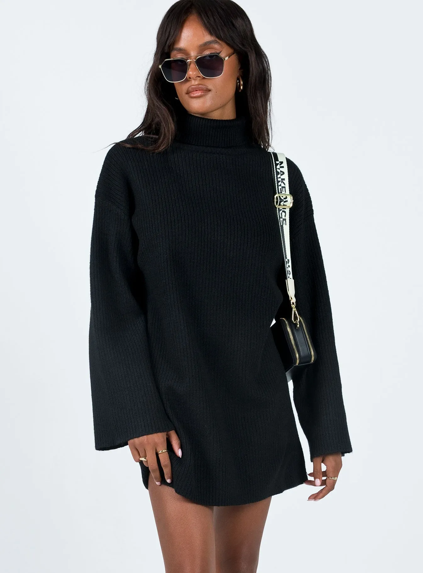 Stage Vibe Sonelle Knit Mini Dress Black