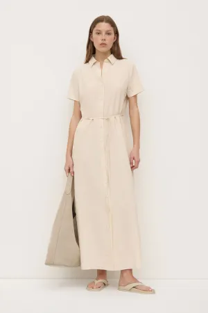 Heather Silk Blend Shirt Dress Dream Core Earth Fit