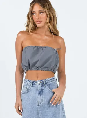 Elasticated Hem Blackburn Parachute Top Grey