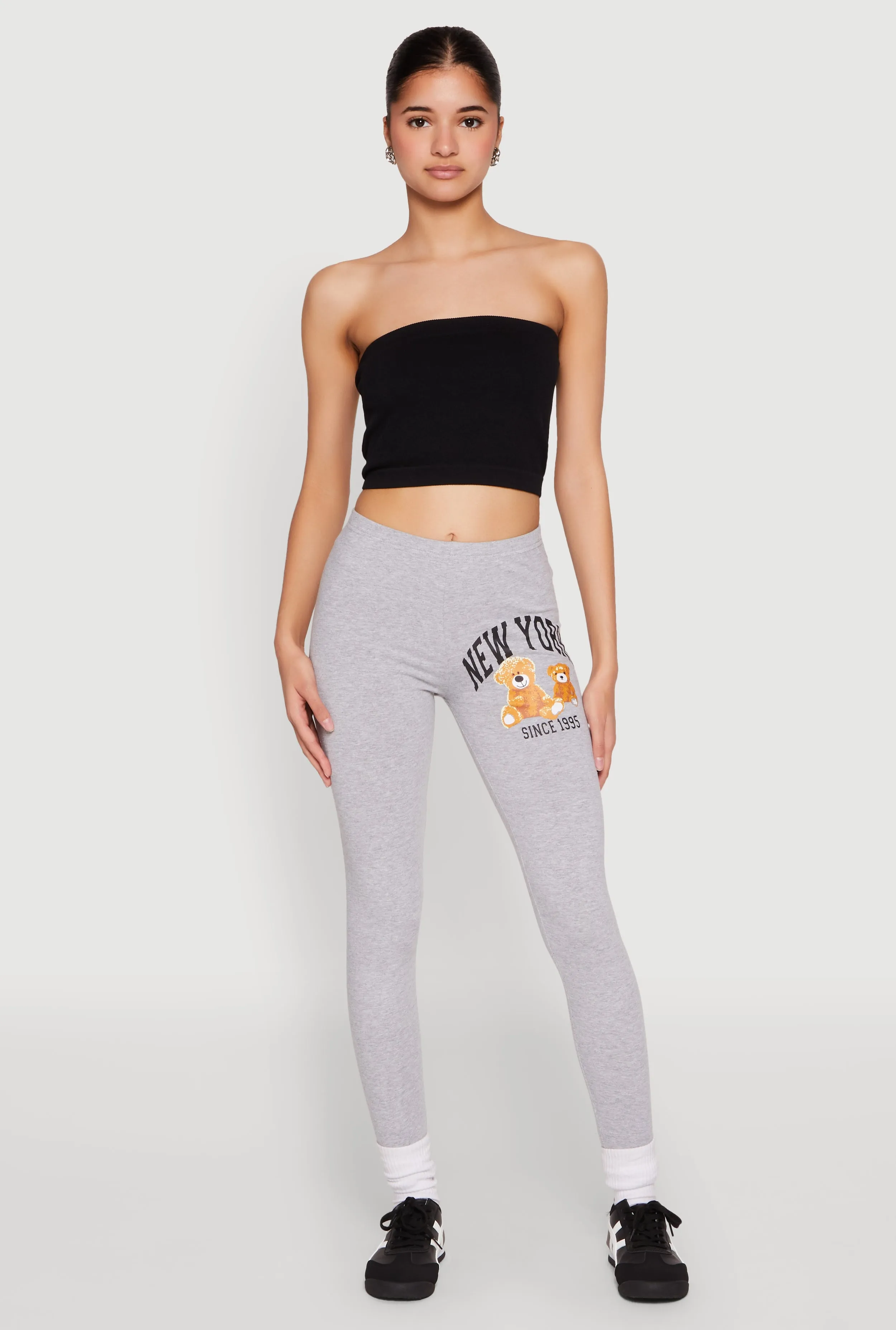 Flex form Yoga Inspired New York Since 1995 Bear Graphic Leggings