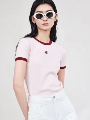 Contrast LOGO Cotton T-shirt Smart Casual
