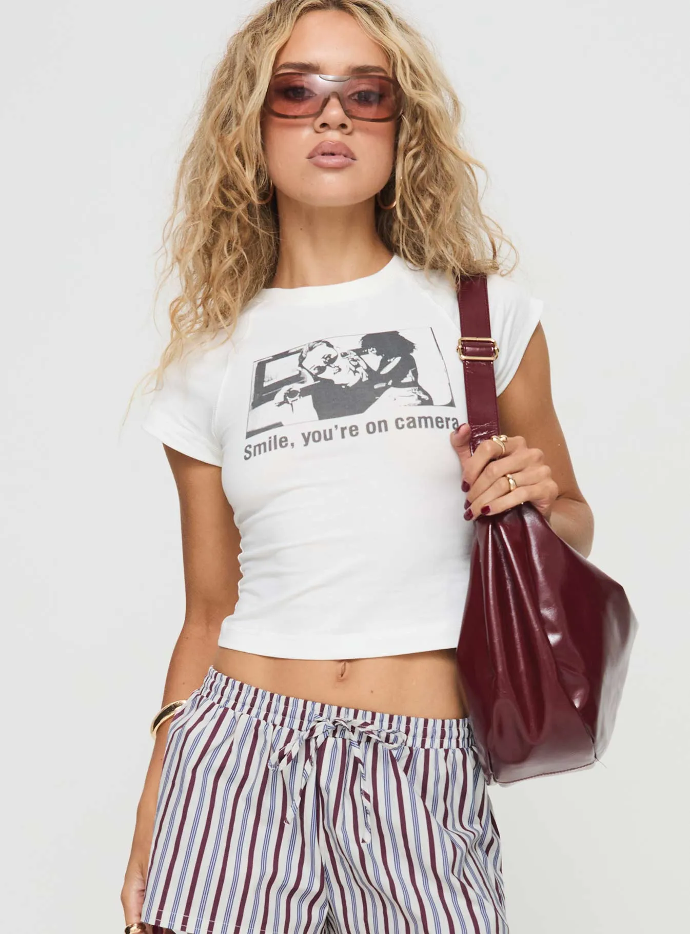 Lights Camera Tee White Timeless Look Functional Look