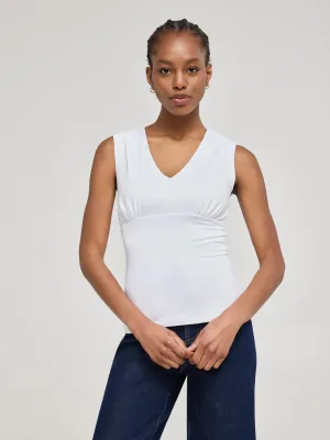 Flash Look Wonder Fit Sleeveless V-Neck Empire Waist Top