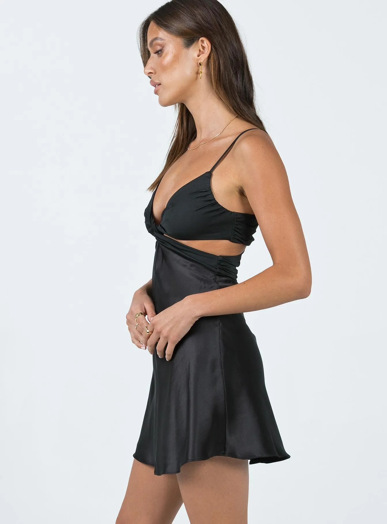 Feminine mini-length gown Mathers Mini Dress Black