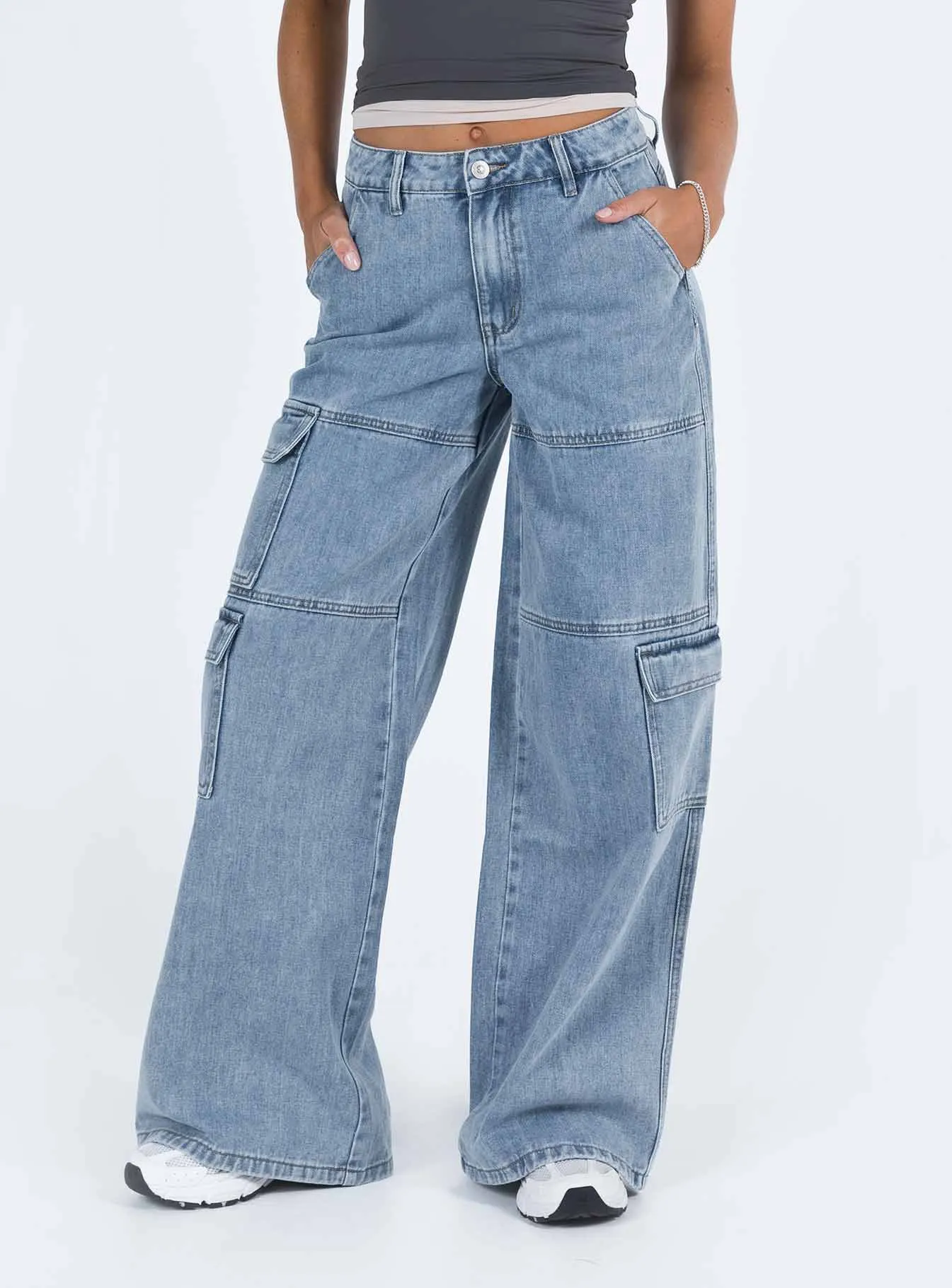 Tamba Cargo Jeans Denim Utility Basic Seasonal Wardrobe