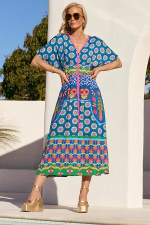Selma Midi Dress in Paradiso Street Lamp