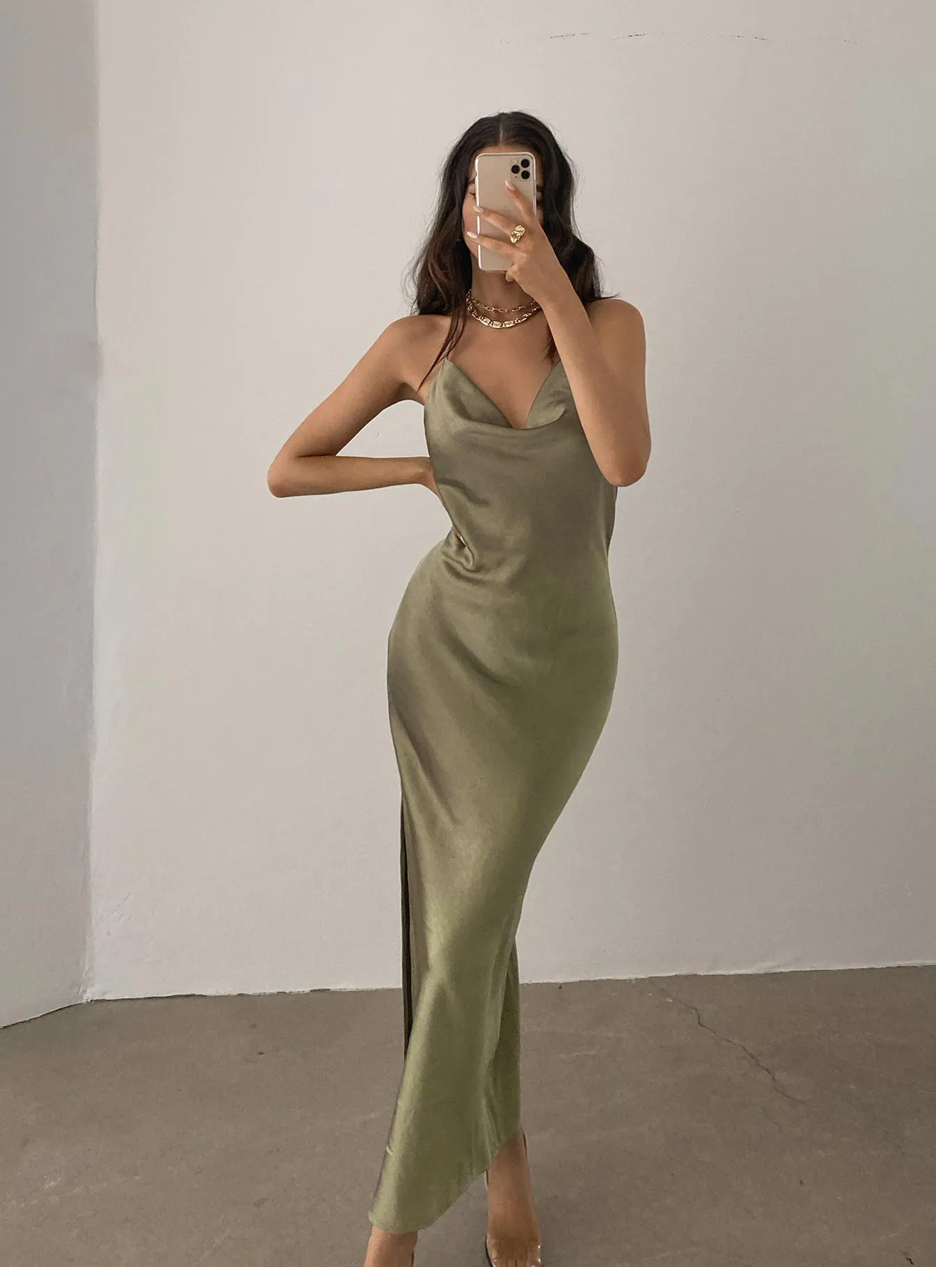 Alissa Midi Dress Green french chic Queen Vibe