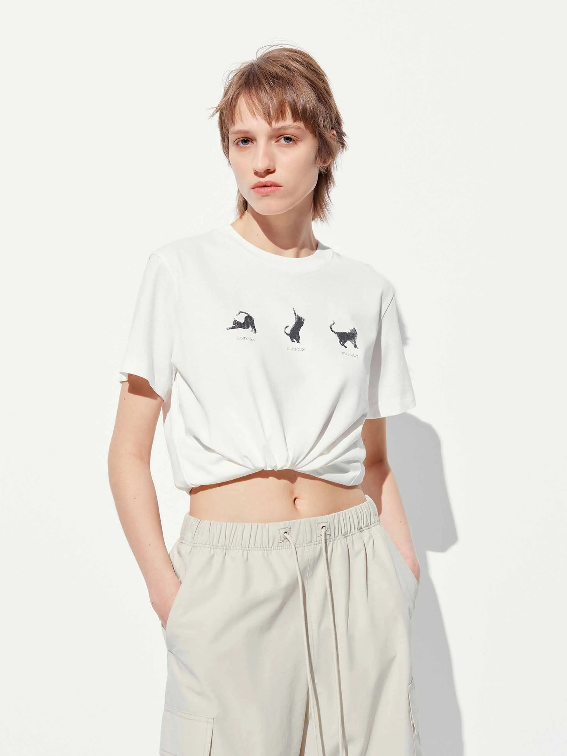Animal Printed Cotton T-shirt Comfortable and Chic Soft and Relaxed