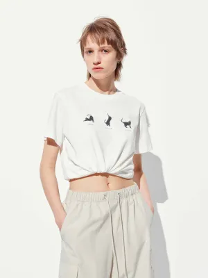 Animal Printed Cotton T-shirt Everyday Style