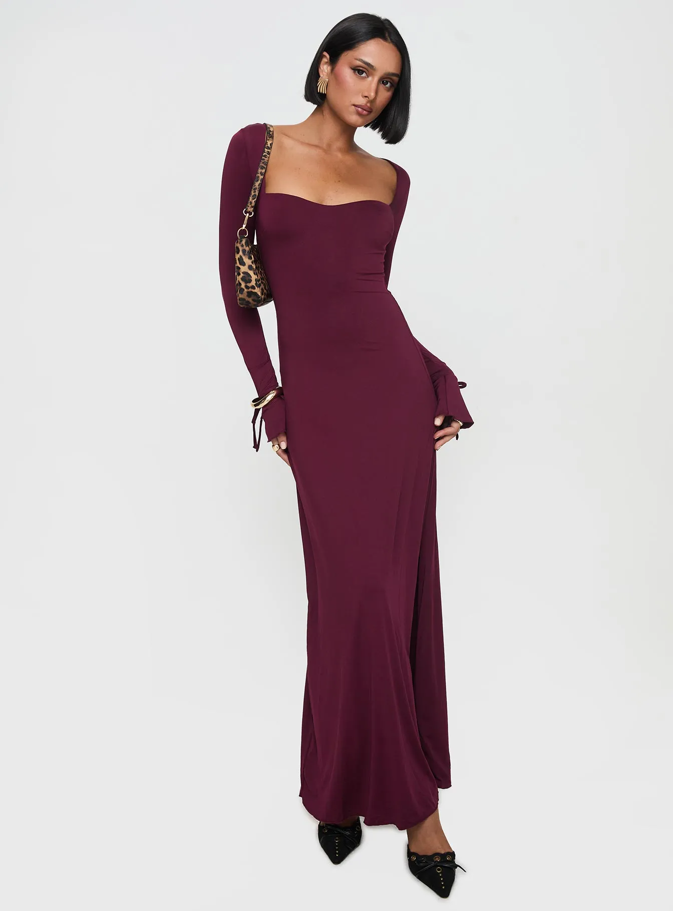 Dalzine Maxi Dress Burgundy Vibrant boho dress