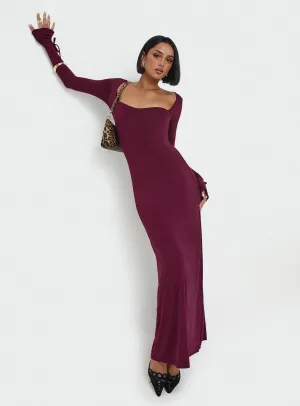 Dalzine Maxi Dress Burgundy garden party