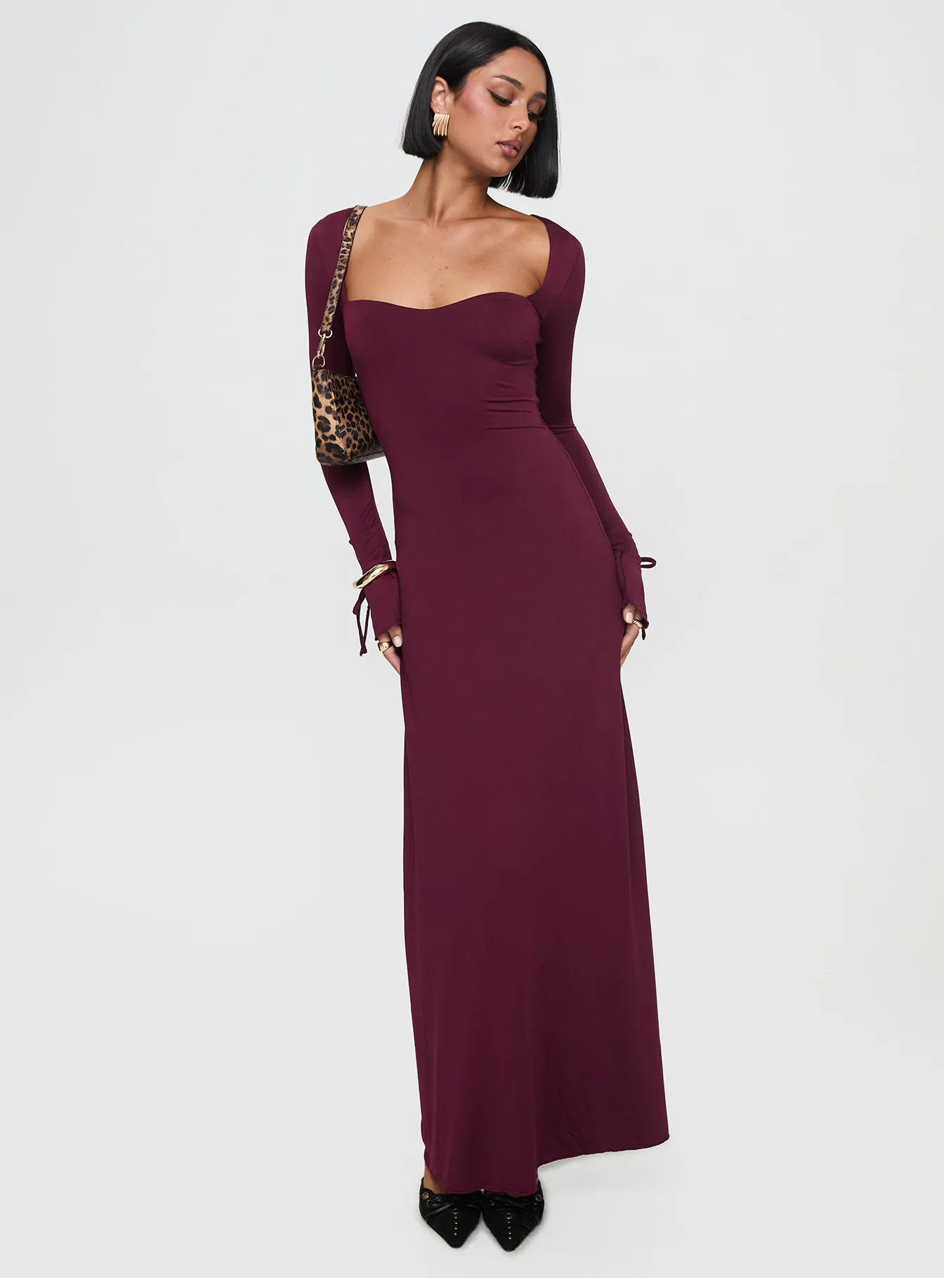 Orchard Walk With its soft fabric and elegant cut this dress is perfect for all-day wear Dalzine Maxi Dress Burgundy