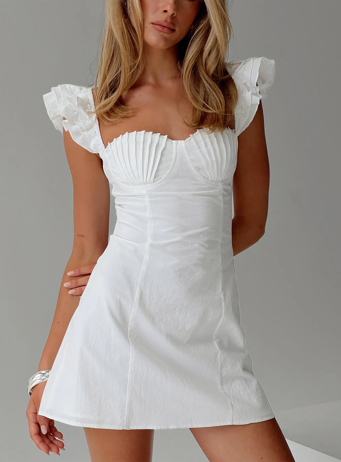 Shells In The Sand Mini Dress White Street Icon Urban Light