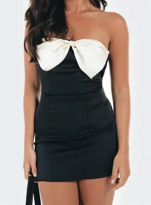 Kesy Bow Tie Mini Dress Black Petite Flash Beat Street Heat