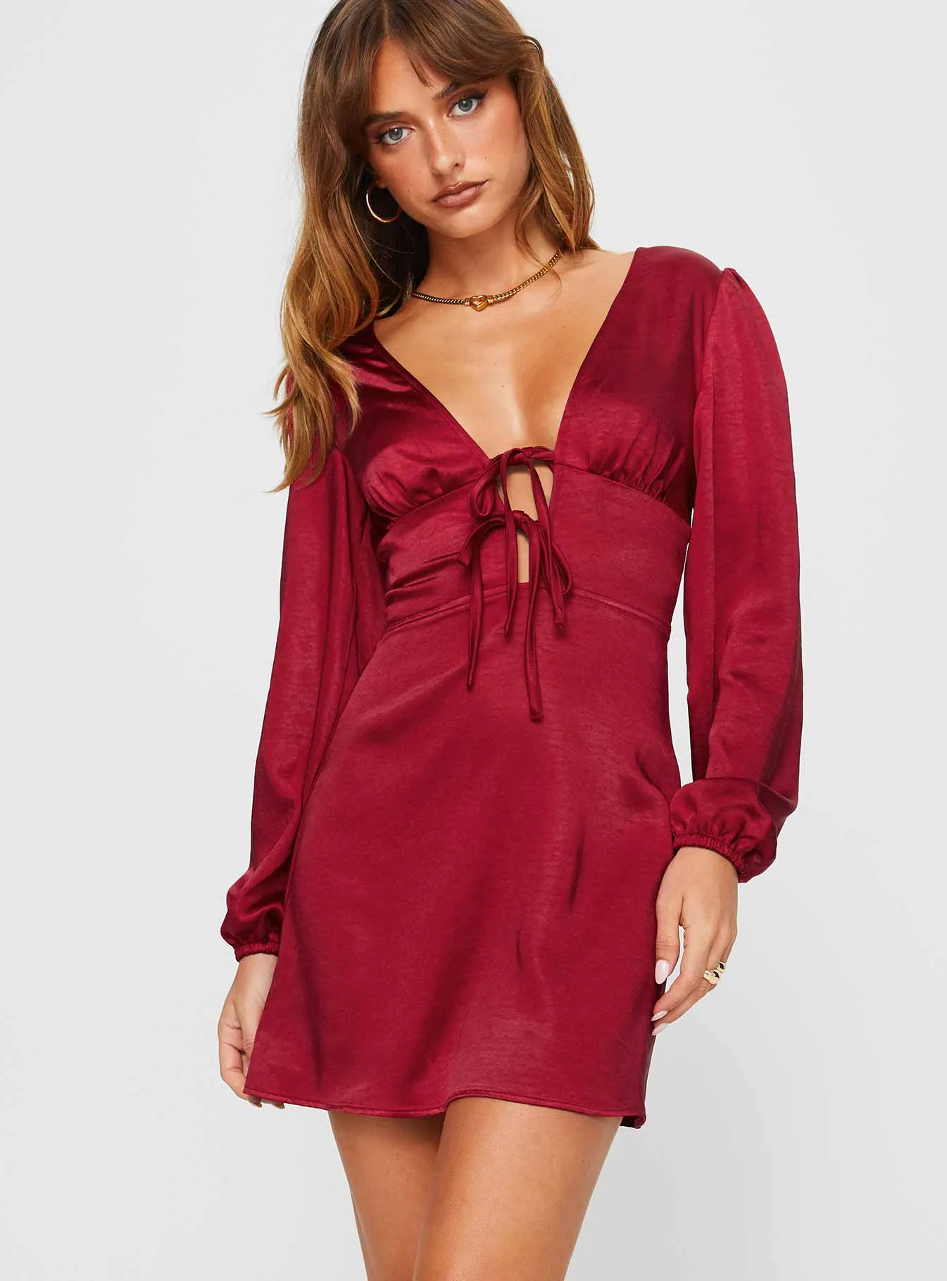 Flash Vibe Lakala Long Sleeved Mini Dress Red