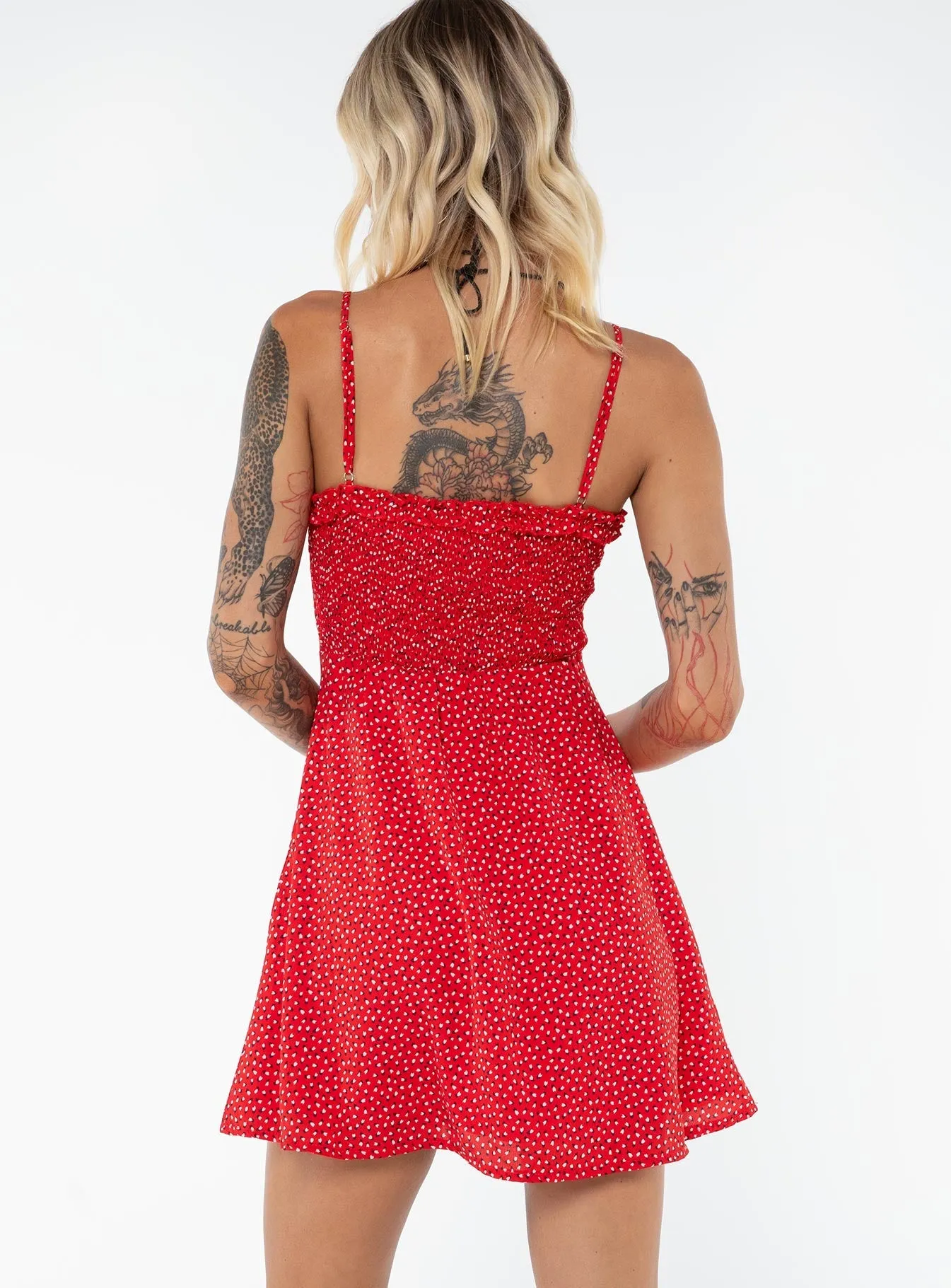 Pop Fresh Love Birds Mini Dress Red Tall