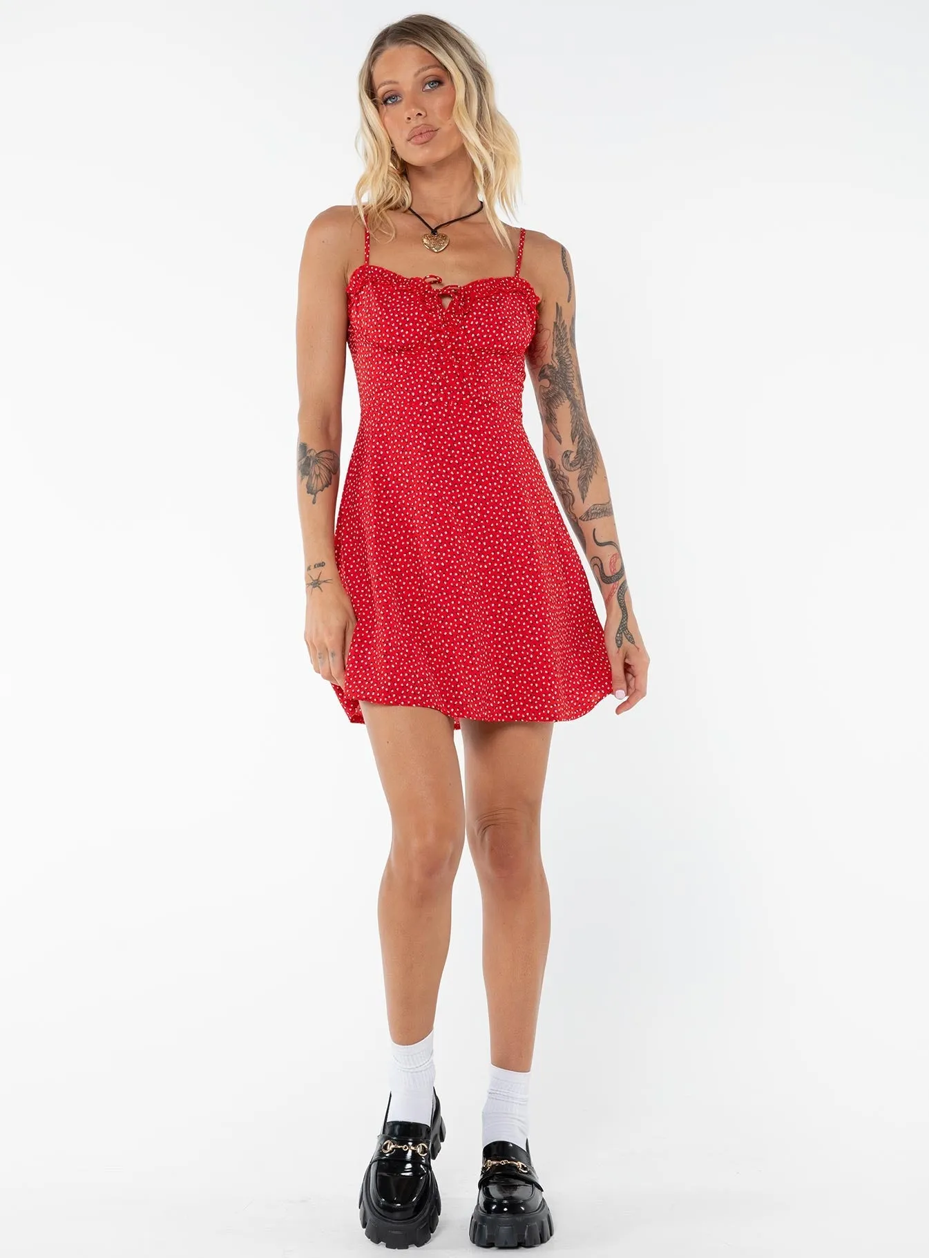 Love Birds Mini Dress Red Tall Stylish Silhouette