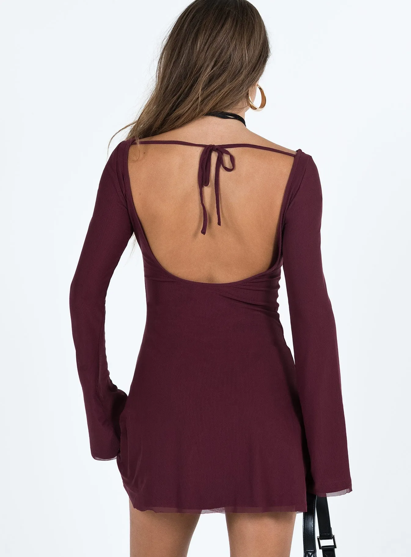 Look Sharp Glow Queen Lukea Long Sleeve Mini Dress Mauve Petite