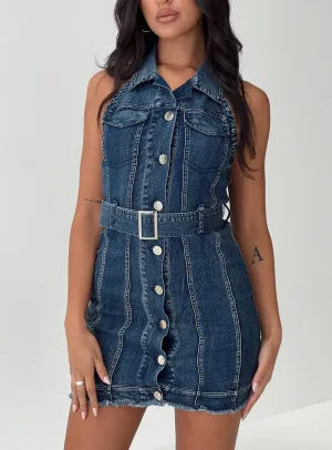Casual chic outfit Madsen Denim Mini Dress Mid Blue