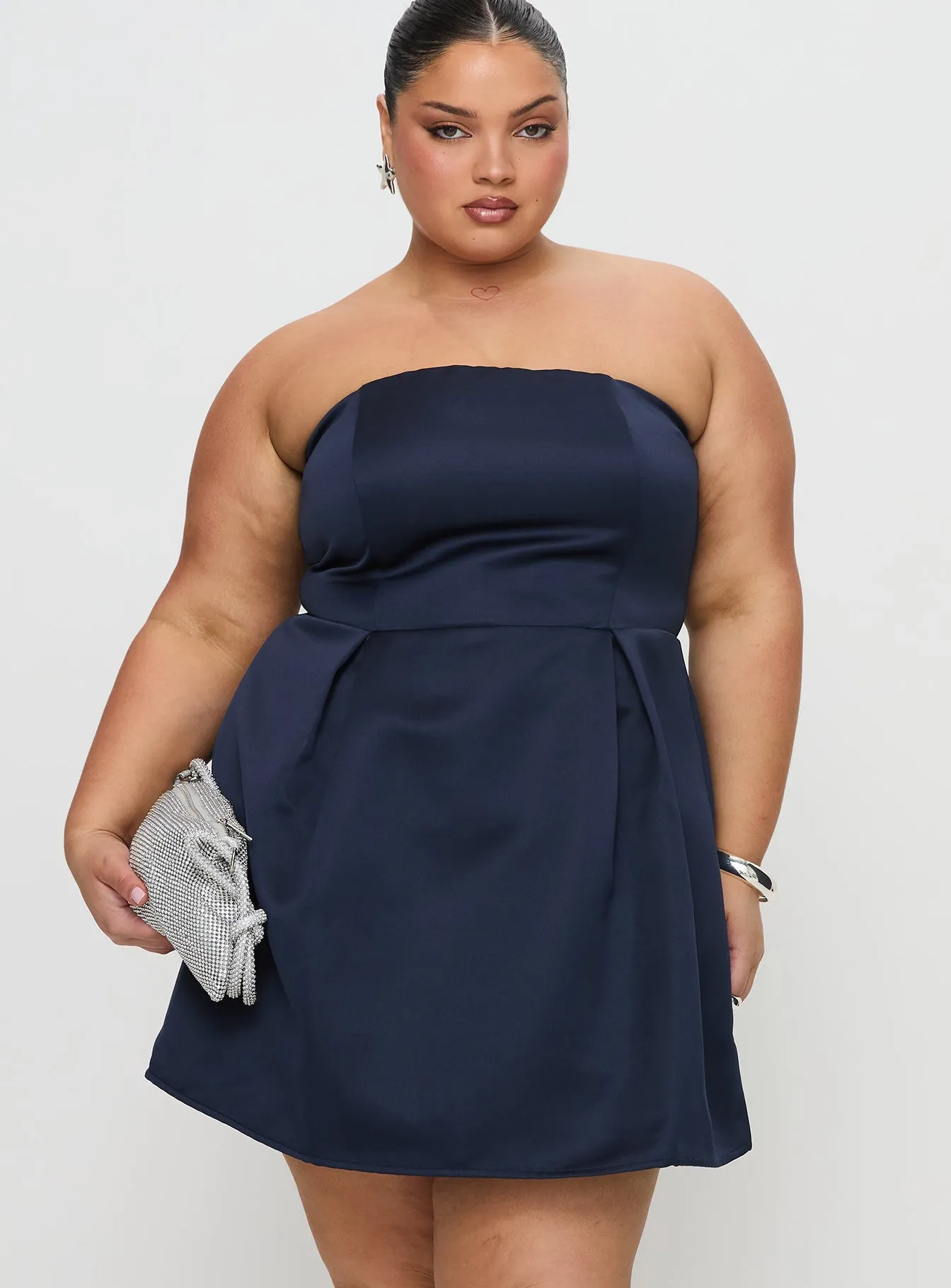 Spader Corset Mini Dress Navy Curve Fun Edge Stage Star