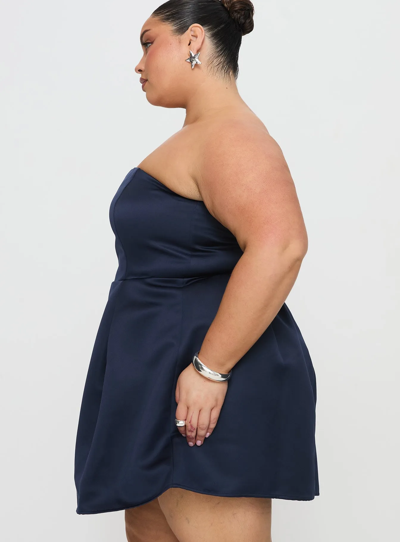 Spader Corset Mini Dress Navy Curve Cozy Fit