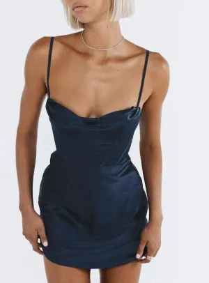 Spotlight Mini Dress Navy Close Wrap Effortless chic mini