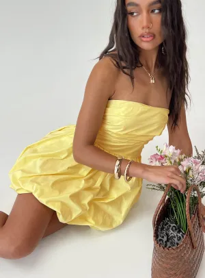 Too Sweet Bubble Mini Dress Lemon Seam Free Edges