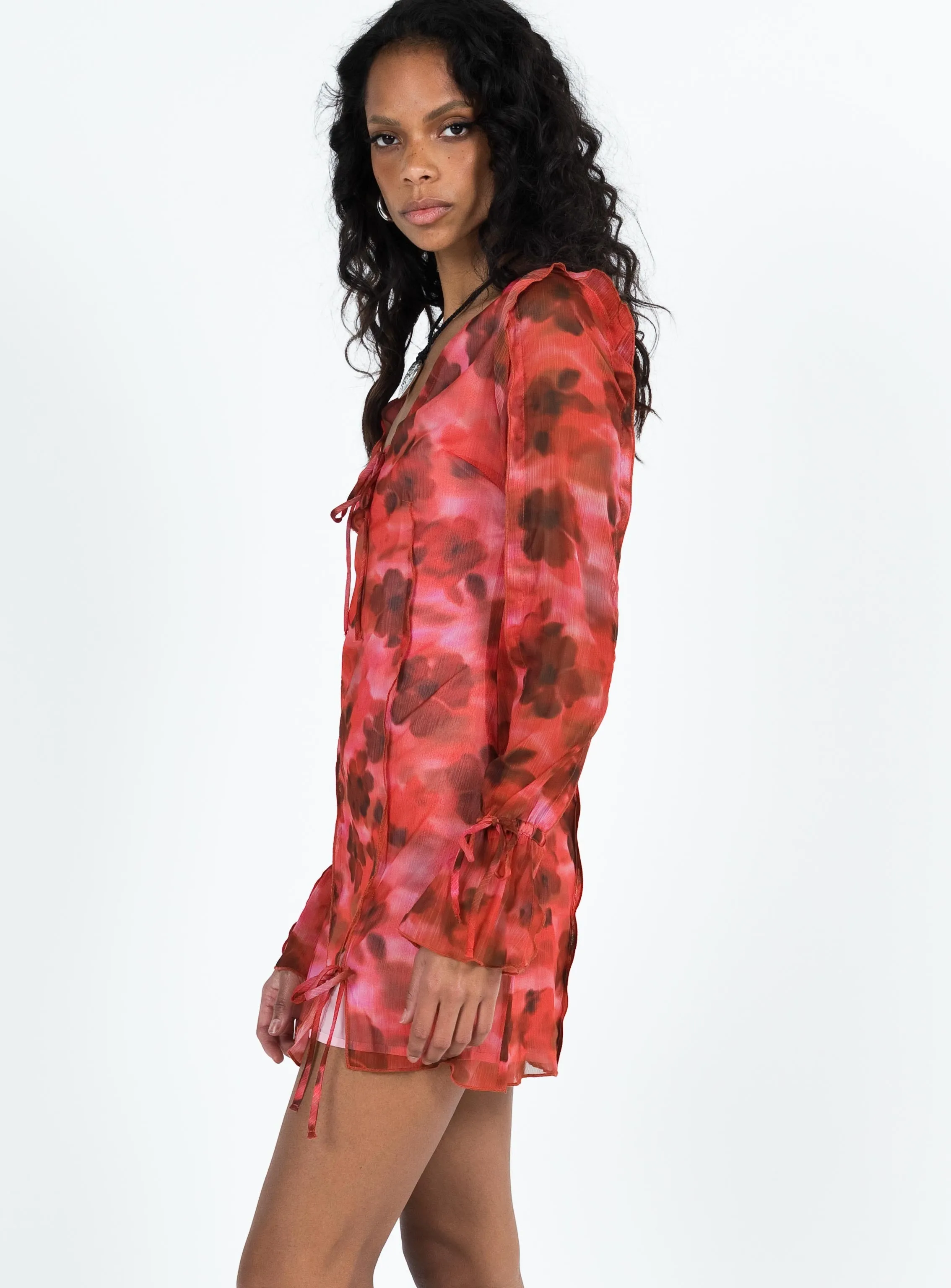 Zahn Long Sleeve Mini Dress Multi Playful Style
