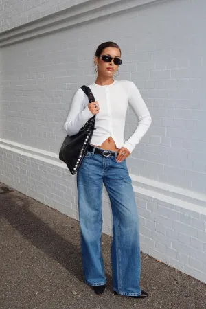 Serenitia Mid Rise Relaxed Jeans Mid Blue Wash Relaxed Basics Modern Vibes