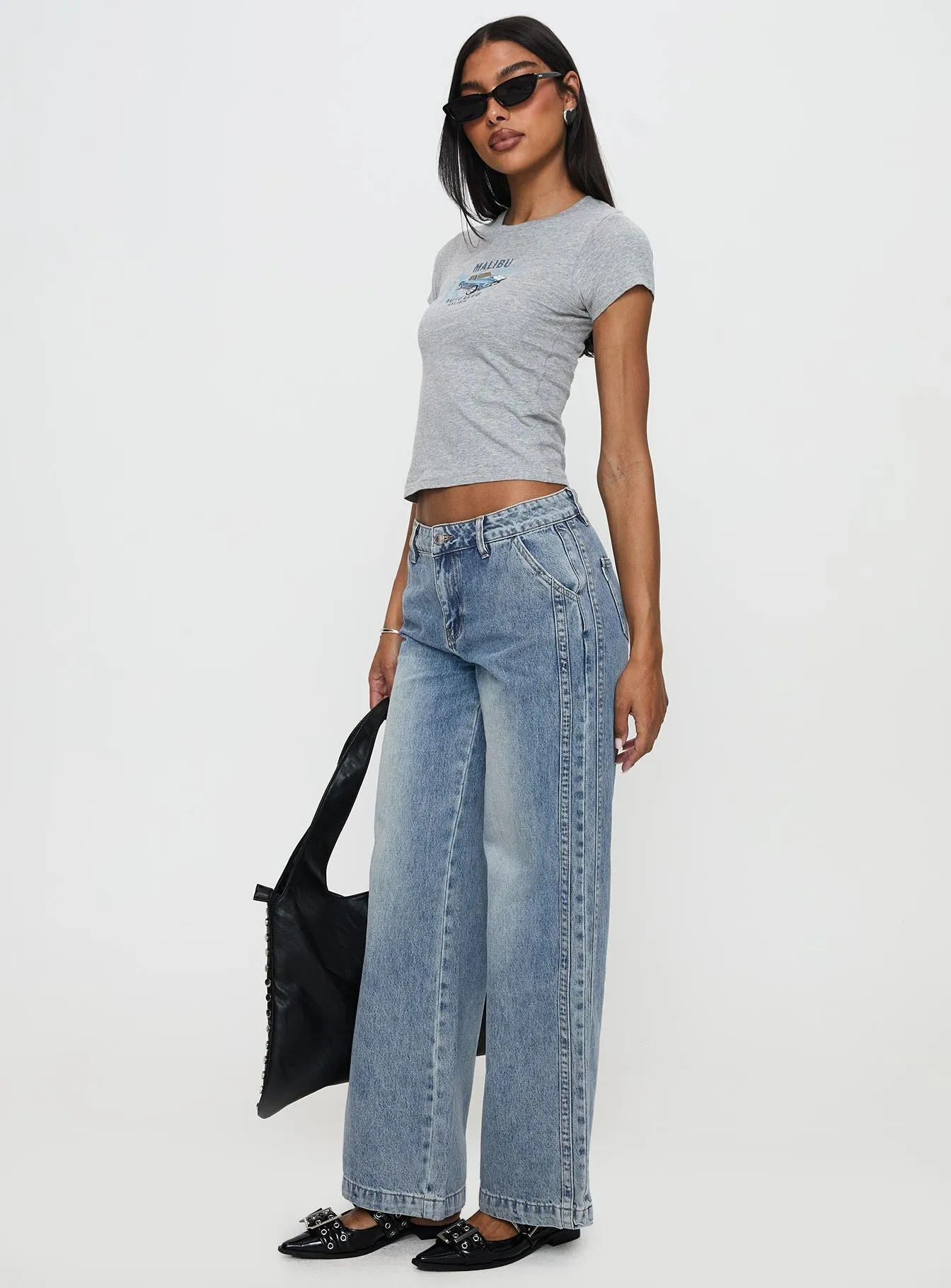 Easywear Style Skipper Low Rise Wide Leg Jeans Vintage Blue