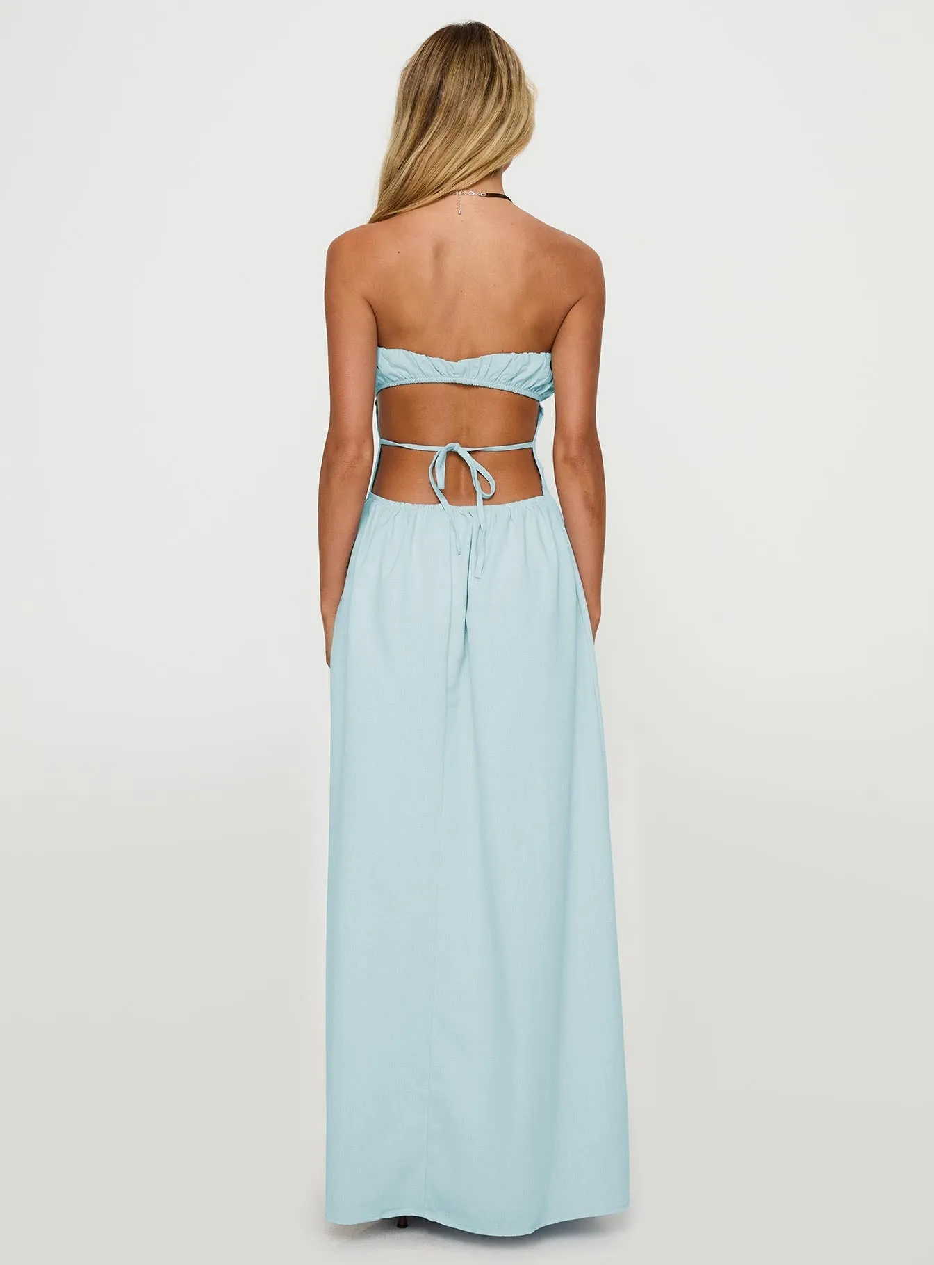 Dance Floor Luabelle Strapless Maxi Dress Blue