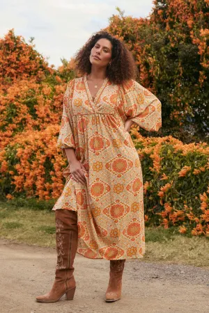 Gallery Tour Cairo Billow Sleeve Dress in Aquarius