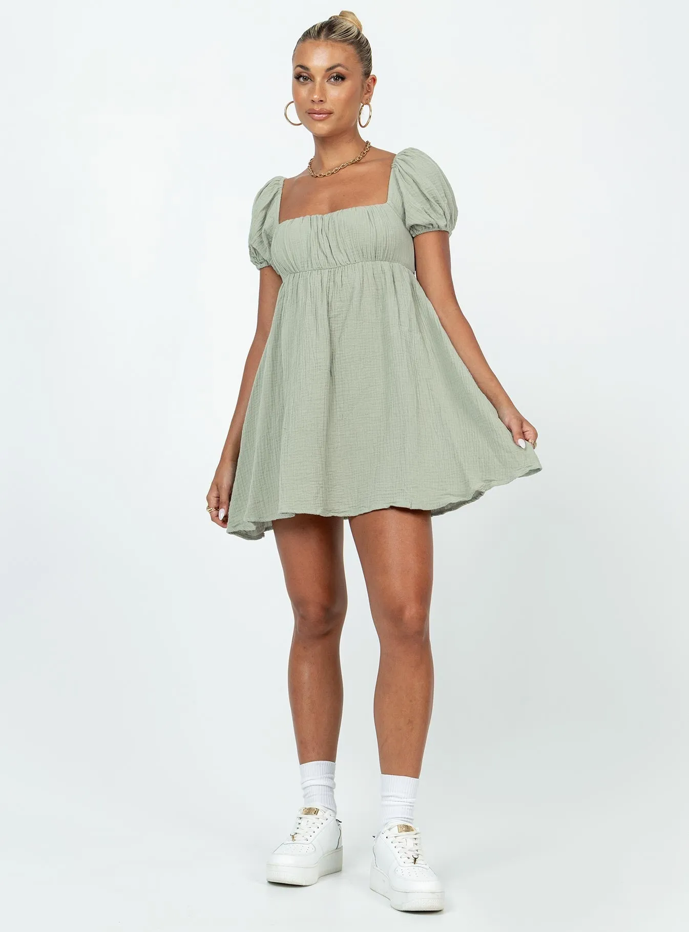 Romantic mini dress Easy Look Let's Dance Mini Dress Sage