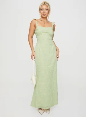 Trendy long-length summer piece Burner Maxi Dress Green