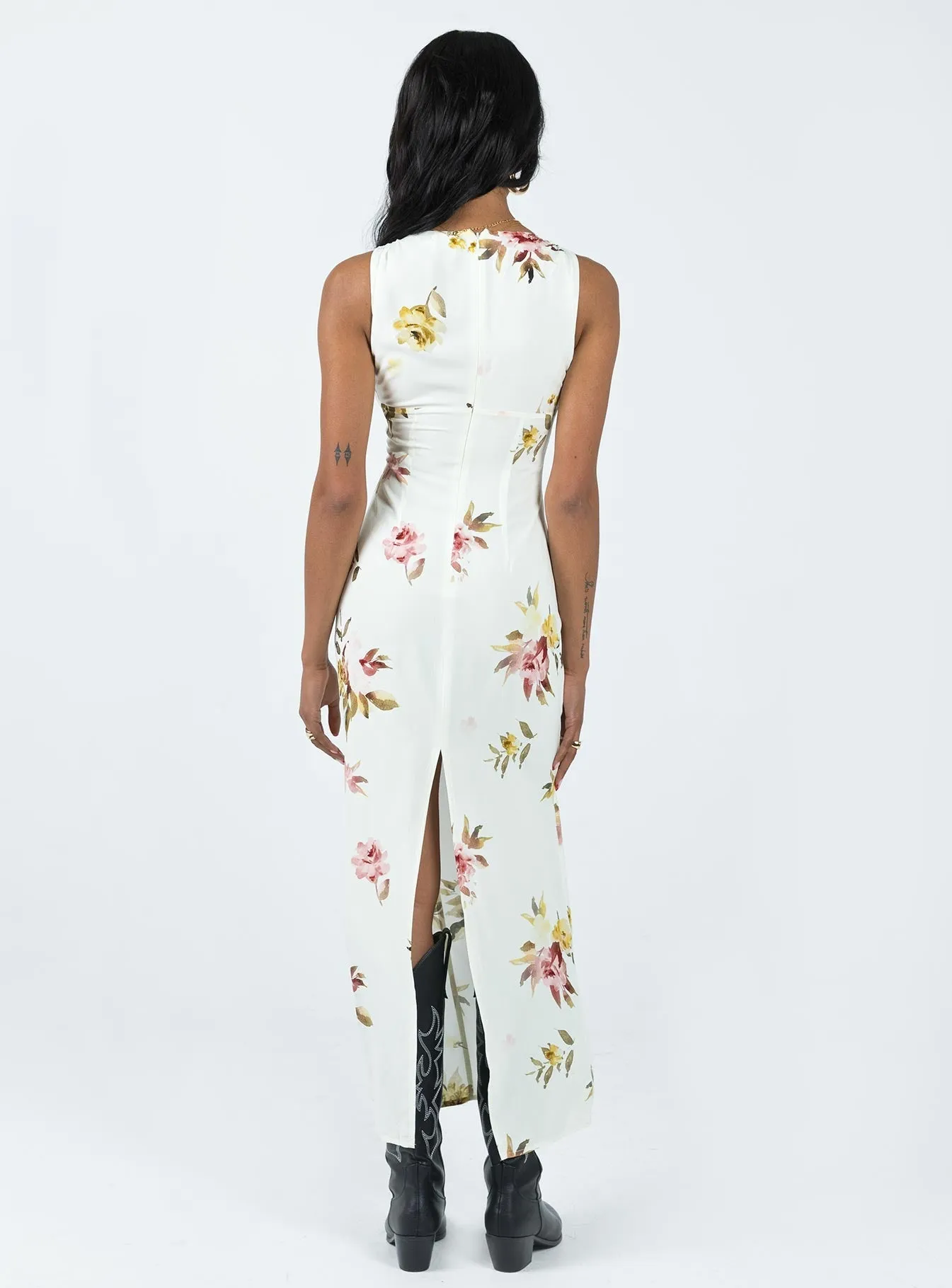 Sage Green Malibu Maxi Dress Cream Multi