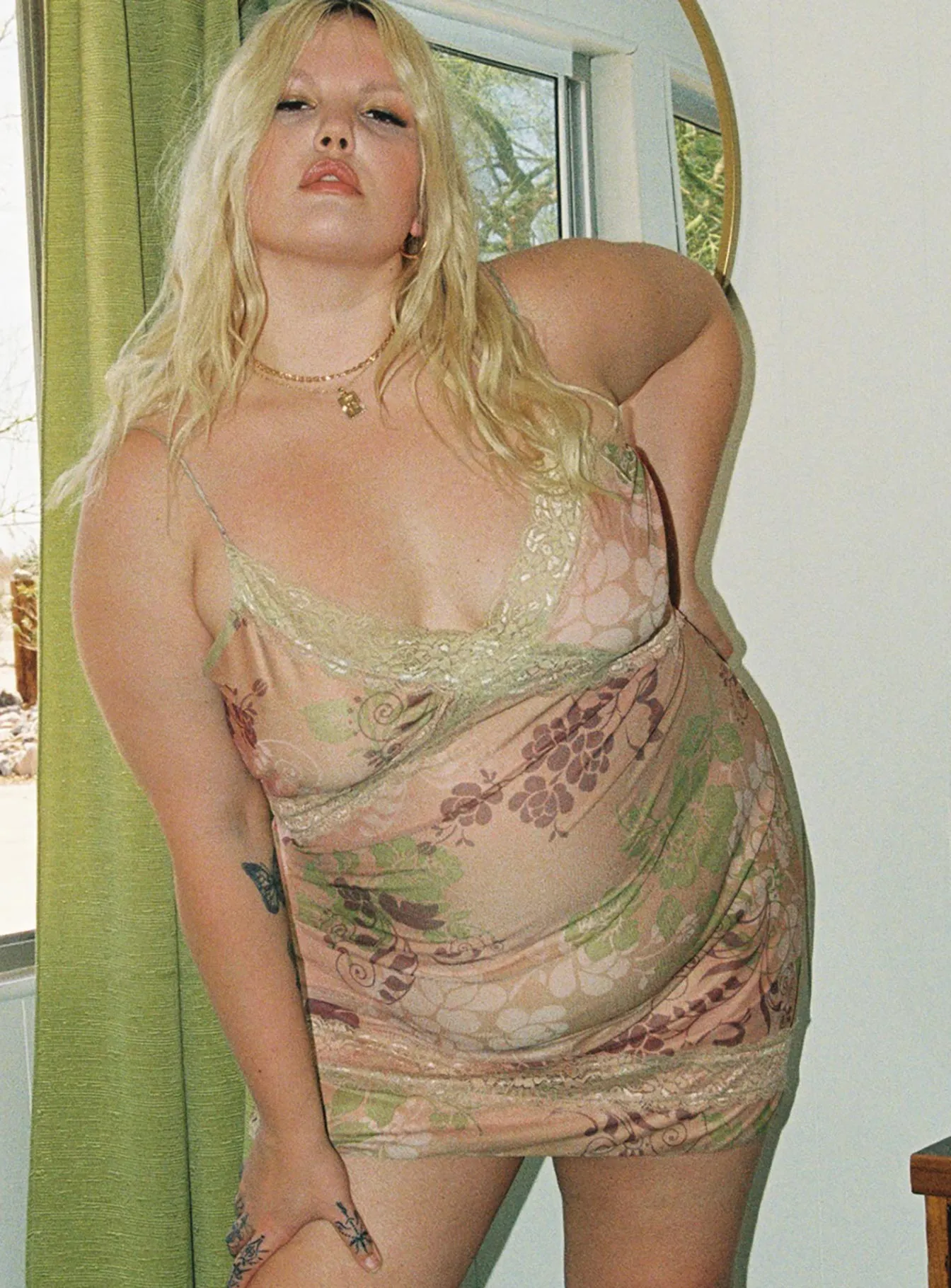 Dance Free Mini Dress Multi / Green Curve Heat Proof