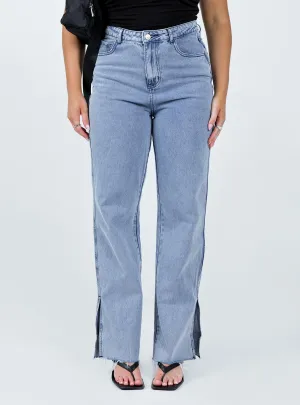 Dean Wide Leg Jean Mid Wash Denim Travel Ease