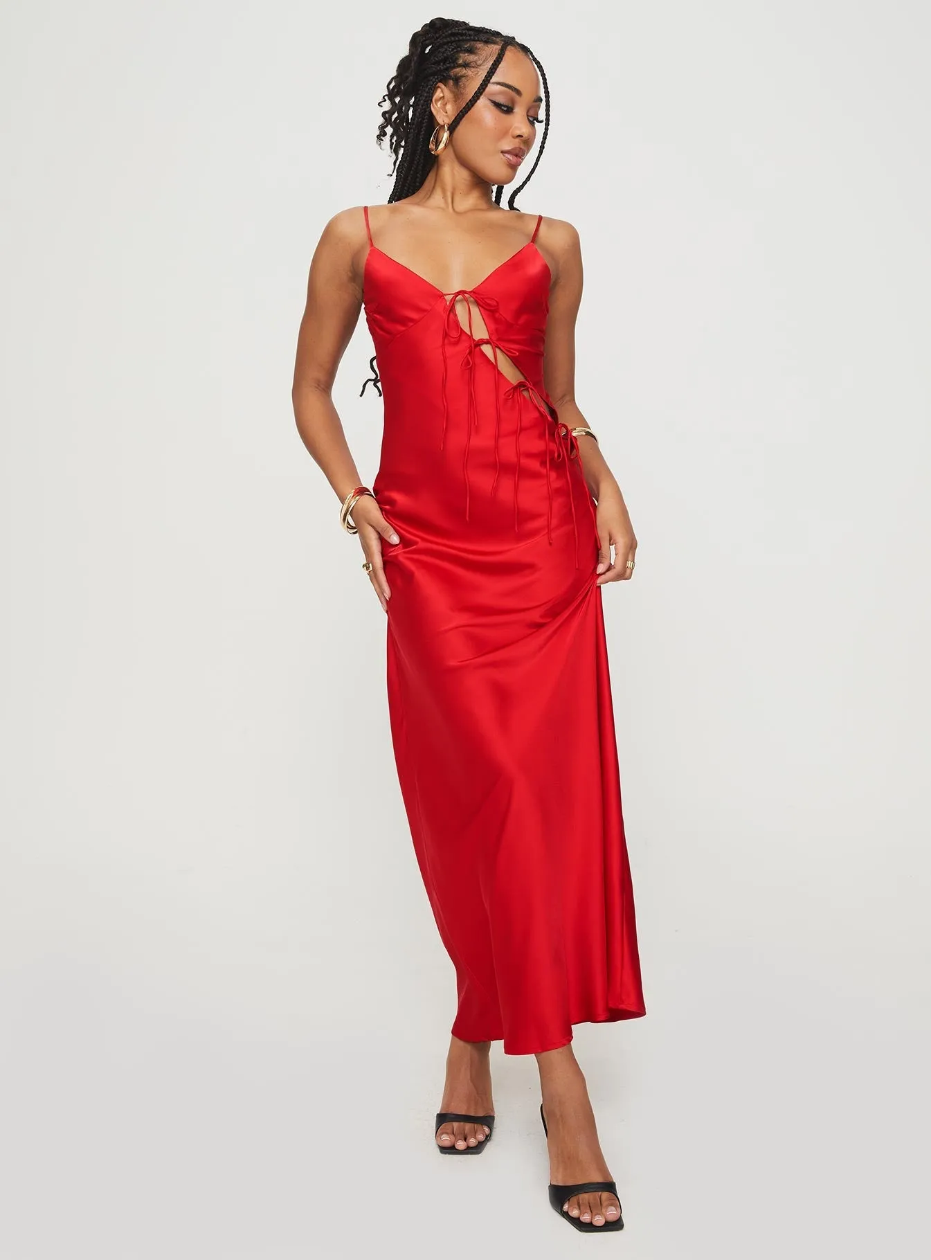 Gold Touch About A Girl Maxi Dress Red