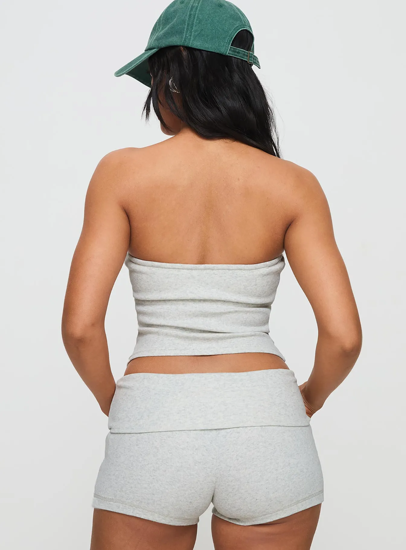 Baseline Strapless Rib Top Grey Everyday Style