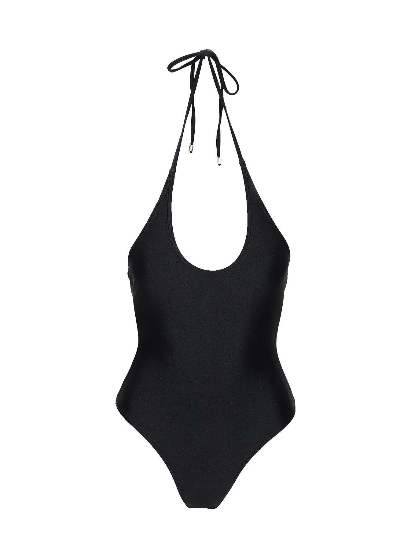 Zahra-rose Halter Neck Shine One Piece Black Convertible Style