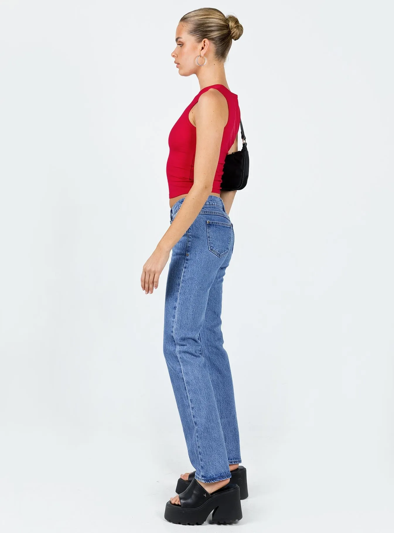 Abrand 99 Low Straight Debbie Mid Blue Breathable Work Meeting Relaxed Style Weekend Style Outdoor Adventure