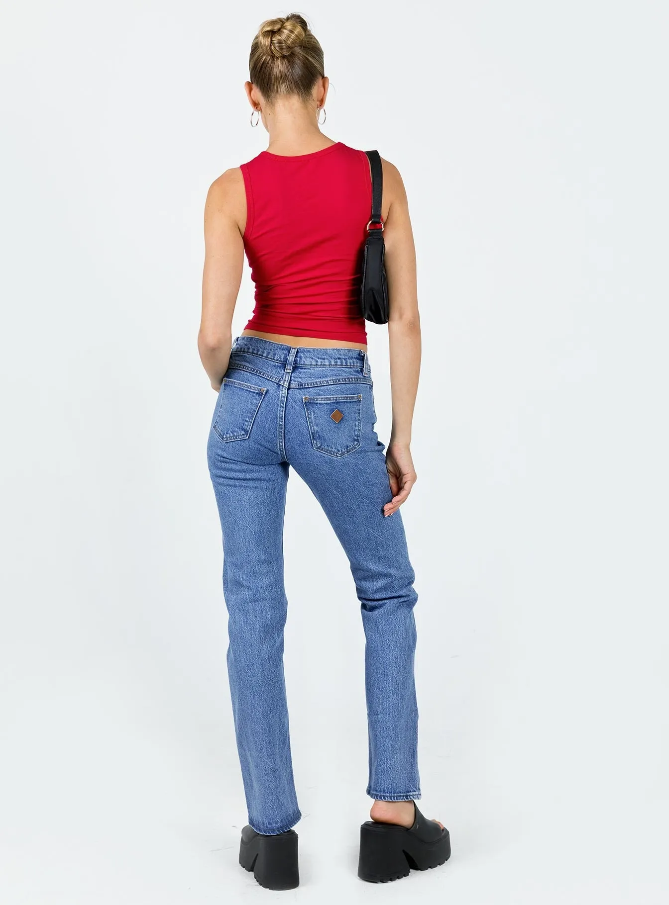 Breathable Minimalist Trendy Evening Stroll Abrand 99 Low Straight Debbie Mid Blue