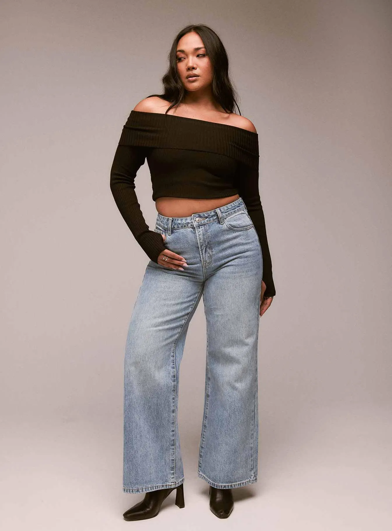 Cat Relaxed Rigid Wide Leg Jean Angel Blue No Hassle Fit