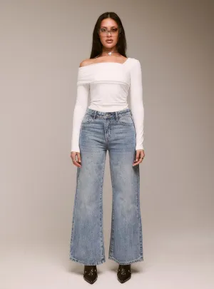 Cat Relaxed Rigid Wide Leg Jean Angel Blue All Round Fit