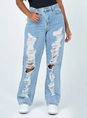 Nugal Ripped Denim Jeans Weather Friendly