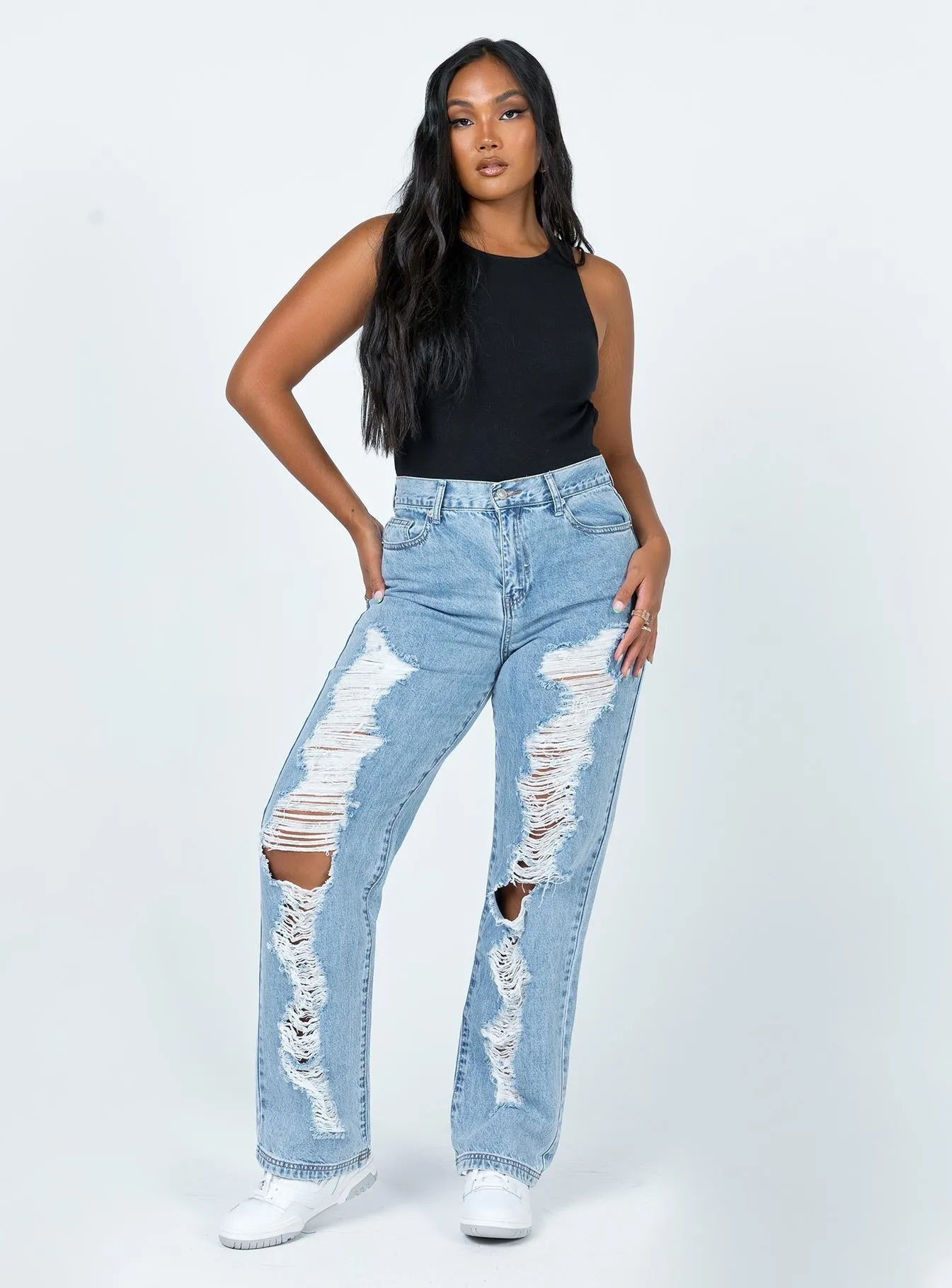 Nugal Ripped Denim Jeans slim fit School Fit