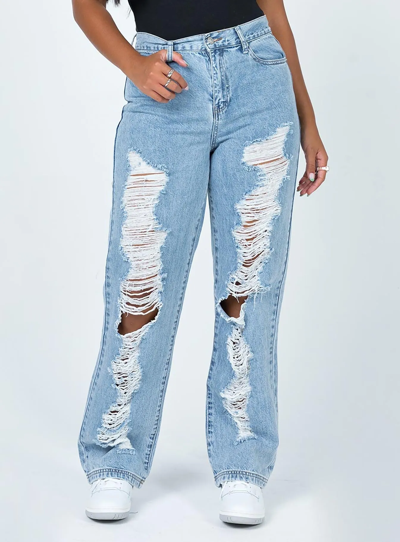 Nugal Ripped Denim Jeans Weather Friendly