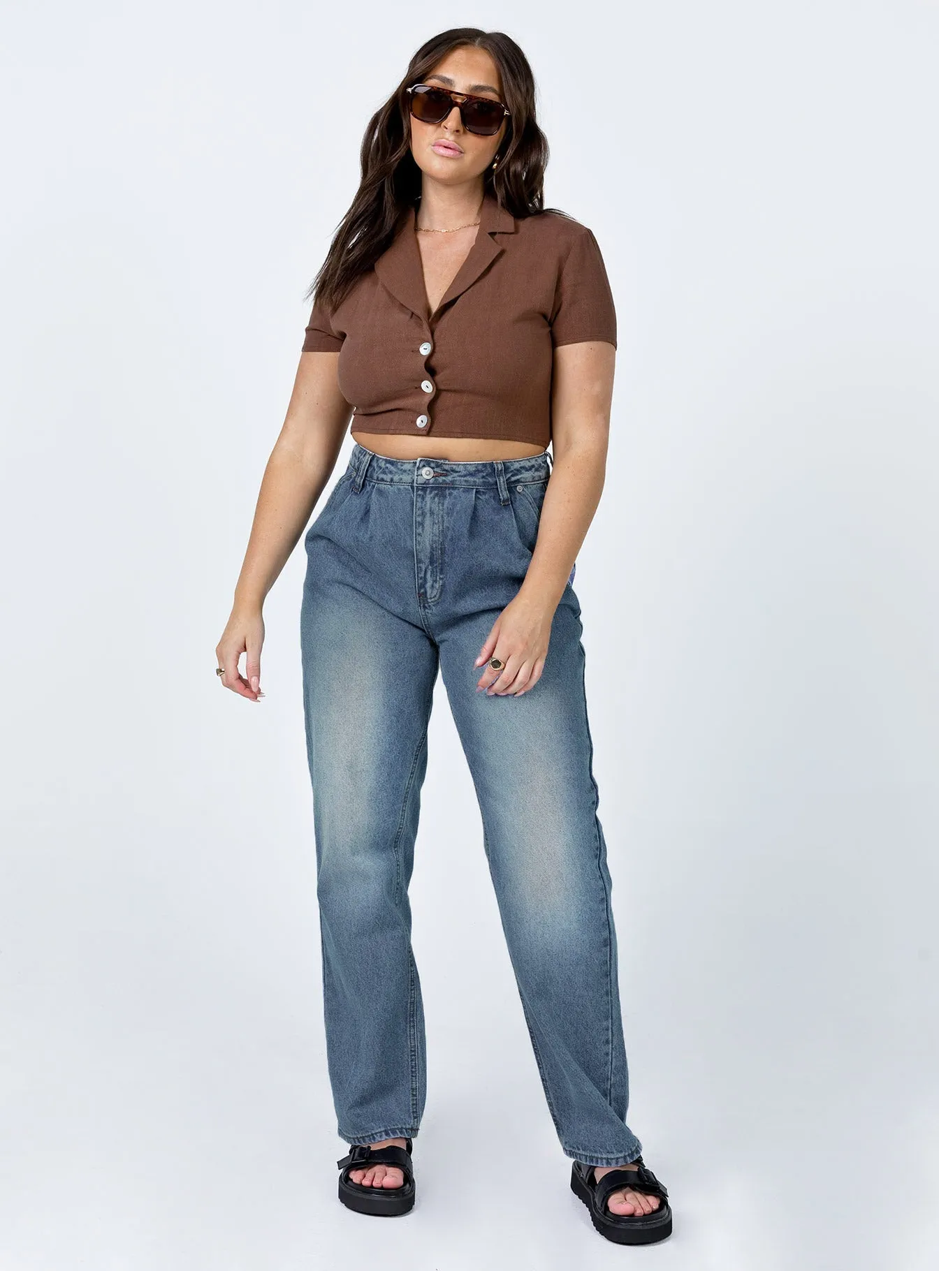 Neutral Autumn Days Isabelle Straight Leg Denim Jeans